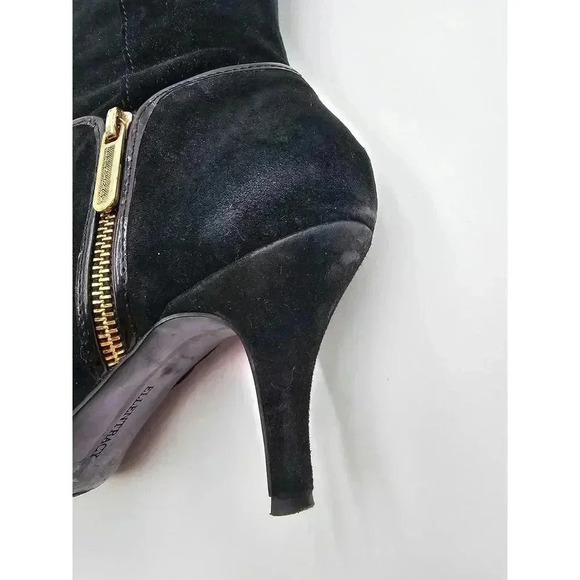 Ellen Tracy Women's Size 9.5 Black Zip Up Suede Heeled Boots - Picture 4 of 12